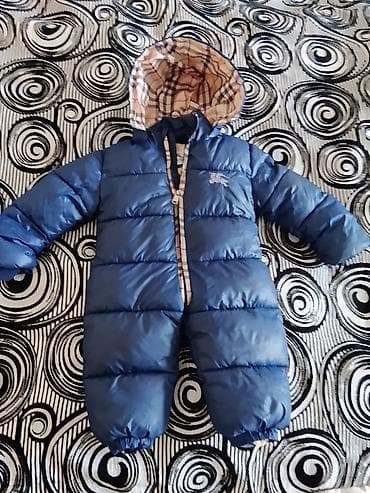 korpe uşaq geyimleri: Uşaq üçün qış kombinezonu - Rəng: göy - Model: qalın, puff tipli — 3