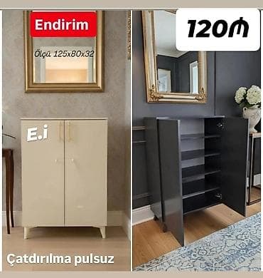 2 qapılı, Rəngli, Digər material Ayaqqabı dolabı