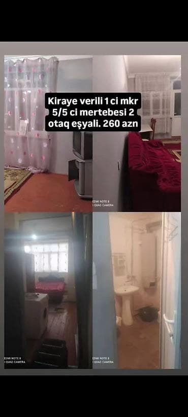 konteyner ev satilir: Kirayə mənzil – 1-ci mikrorayon • Mərtəbə: 5/5 • Planlaşma: 2 otaq — 1