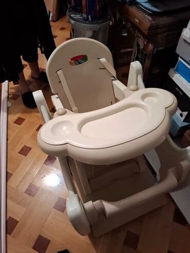 детская парта со стульчиком: Uşaq yemək kreslosu - Material: möhkəm plastik, krem rəng - Çıxarılan — 1