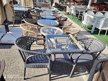 hesir stul: Yeni, Dördbucaq masa, Açılmayan, Stullar ilə, Həsir toxunuşlu — 1