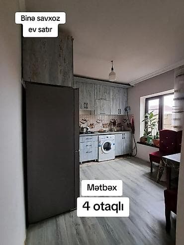Binə Savxozda 4 otaqlı ev satılır. - Geniş mətbəx: L formalı mətbəx