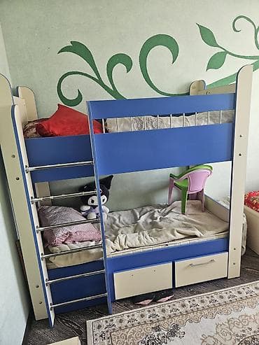 baklar ve cenler: İki mərtəbəli uşaq çarpayısı - Rəng: mavi/krem - Korpus: möhkəm — 4