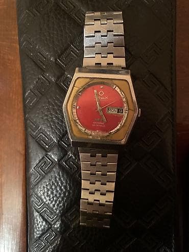 qol saadı: İşlənmiş, Qol saatı, Omax, rəng - Qırmızı — 1