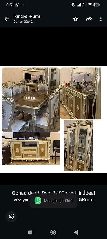 Qonaq desti .Dest 1400₼ satilir .İdeal veziyyetdedi .Unvan Xirdalan
