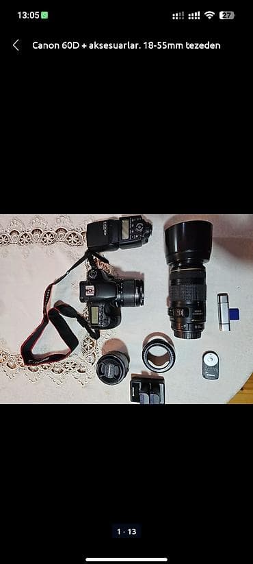 eos 60d: Canon 60D foto-video dəsti Peşəkar çəkiliş üçün tam komplekt. Dəstdə — 3