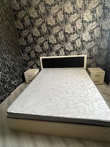 Ev üçün mebel: Mebel dəsti – iki tumbalı çarpayı və döşək - Ölçü: təxmini 160x200 sm — 1