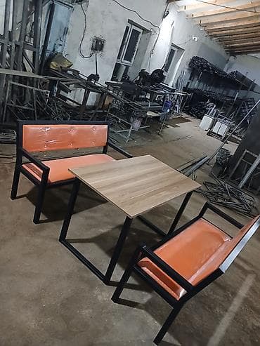 restoran masaları: Skameykalar ilə, Düz masa, 4 nəfər, Kredit yoxdur — 1