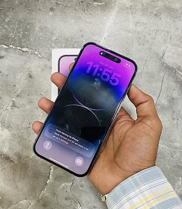plata iphone: IPhone 14 Pro, 256 GB, Deep Purple, Zəmanət, Simsiz şarj, Face ID — 3