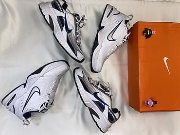 Səndəl və şəp-şüplər: Nike Air Monarch IV kişi idman ayaqqabısı - Rəng: ağ/navy (tünd göy — 3