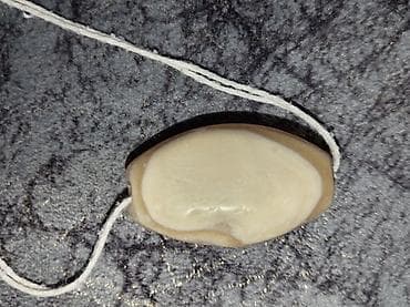 şexsi eşyalar: Təbii daş muncuq – ellips formalı, krem-qəhvəyi çalarlı, zolaqlı — 7