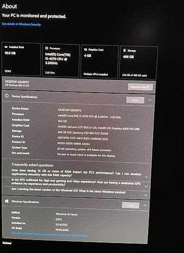 disklərin satışı: Masaüstü kompüter komplekti – HP ProDesk sistem bloku + Samsung — 5