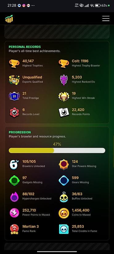 bot 38: Brawl Stars hesabı – yüksək göstəricilər və nadir kosmetikalar - — 8