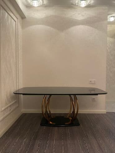 стеклянный обеденный стол: Гостиный стол, Новый, Нераскладной, Стекло, Прямоугольный стол — 3