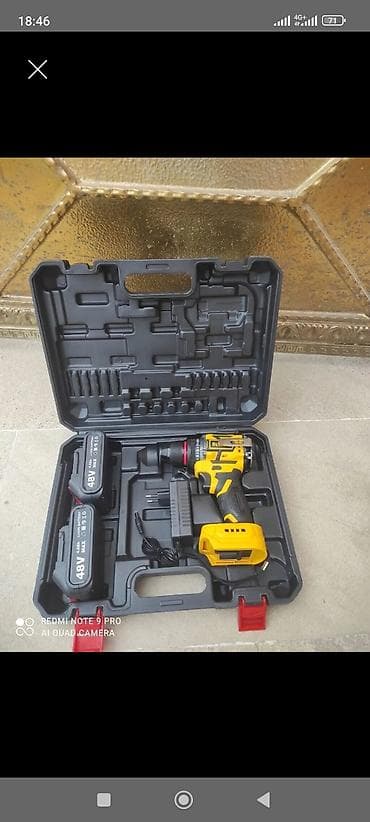 Akkumulyatorlu zərbəli matkap dəsti - 48V MAX güclü akkumulyator
