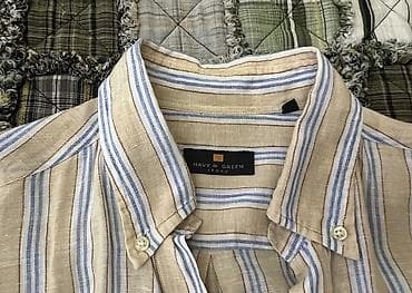 kətan köynək kişi: Köynək, M, rəng - Bej — 3