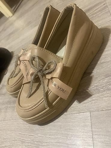 mokasin: Bej rəngli qadın loaferləri 36razmer 5azn - Model: slip-on loafer - — 1