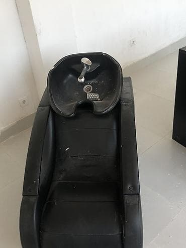 islenmis stol: Salon üçün yuyucu kreslo (şampuanlama stolu) - Material: qara rəngli — 3