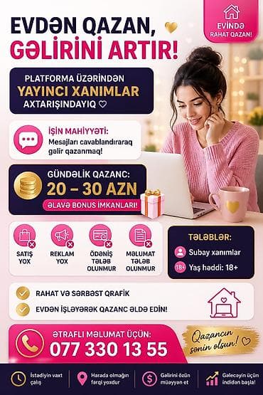 call center operator vakansiya 2019: Çağrı mərkəzi operatoru tələb olunur, Yalnız qadınlar üçün, 18-29 yaş, Təcrübəsiz, Gündəlik ödəniş — 1