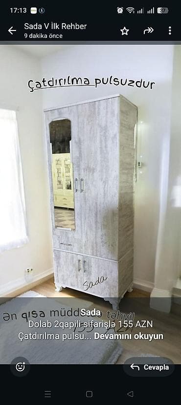 dehliz skafi: *Sada* Dolab 2qapili sifarişlə 155 AZN Çatdırılma pulsuzdur şeher — 1