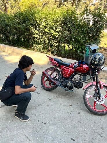 питбайк в баку: Kustom boyama ilə fərqləndirilmiş şəhər motosikleti - Rəng: qırmızı — 1