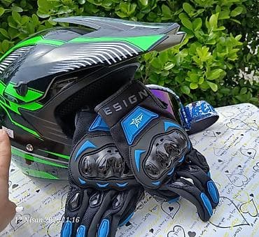 Dəbilqələr: Motokros/Tur enduro tipli integral dəbilqə + qoruyucu eynək + — 4
