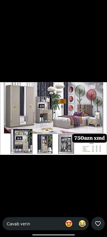 Nehir gənc otağı mebel dəsti Qiymət: 750 AZN Dəst tərkibi və ölçülər