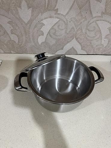 Qazan, rəng - Gümüşü, Paslanmayan polad, 5 l, Türkiyə