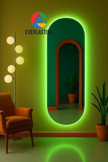 hamam guzguleri satisi: Güzgü Divar üçün, Oval, Arxa işıqlı — 1