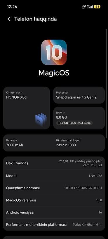 barter iphone 11: Honor X8c, 256 GB, rəng - Boz — 3