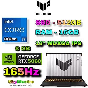 Yeni ASUS TUF Gaming, 16 ", Intel Core i7, 512 GB, Ünvandan götürmə, Pulsuz çatdırılma, Ödənişli çatdırılma lalafo.az -da Yeni ASUS TUF Gaming, 16 ", Intel Core i7, 512 GB, Ünvandan götürmə, Pulsuz çatdırılma, Ödənişli çatdırılma