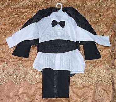 demir qapi satiram: Uşaq üçün smokinq dəsti - Klassik qara rəngdə, frak üslublu qısa önlü — 3