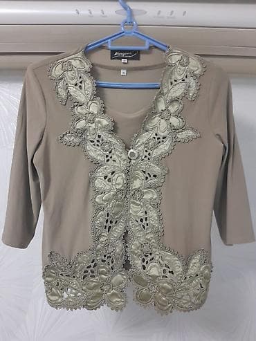 Qadın üçün elegant kofta/kardiqan - Rəng: bej-qəhvəyi ton - Ölçü: 40