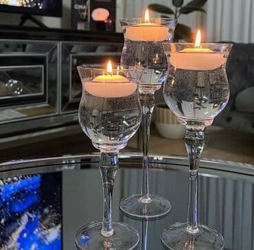 Ev üçün dekor: Şüşe çerezlik 3-lü dest
Dekor kimi de istifade edile biler — 1