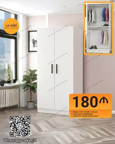 lalafo şkaflar: Açılan, 2 qapılı Düz dolab, Qarderob, paltar dolabı — 1
