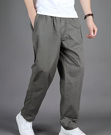 Kişi şalvarı – rahat gündəlik model - Rəng: tünd zeytun/boz-yaşıl -