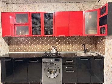 mebel dəst: Qırmızı-qara mətbəx mebeli dəsti satılır 2 kameralı moyka, və qaz — 1