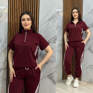 женские спортивные костюмы на синтепоне: Qadınlar üçün idman dəstləri - Model 1: Şaftalı rəngli şortik dəsti — 4