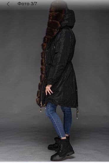 женские шапки из чернобурки: Парка с мехом песца, Одевали пару раз, как новая, размер S-M — 5