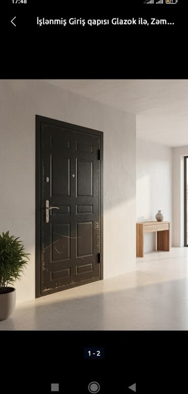Mənzil üçün İşlənmiş Giriş qapısı 100x210 sm Glazok ilə, Zəmanətsiz, Ödənişli çatdırılma