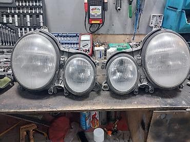 mersedes 203: Комплект, Ближний, дальний свет, Mercedes-Benz, 2001 г., Оригинал, Германия, Б/у — 1