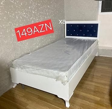 Çarpayılar: Tək nəfərlik çarpayı və döşək dəsti - Ölçü: təxmini 90x190 sm (tək — 1