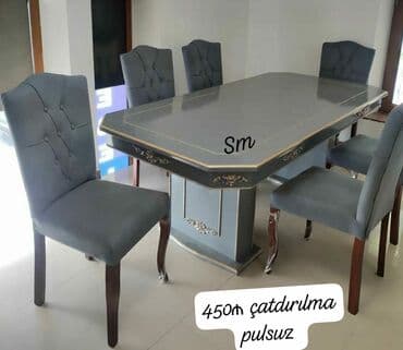 masalar ve stullar: Qonaq otağı üçün, Yeni, Dördbucaq masa, 6 stul — 7