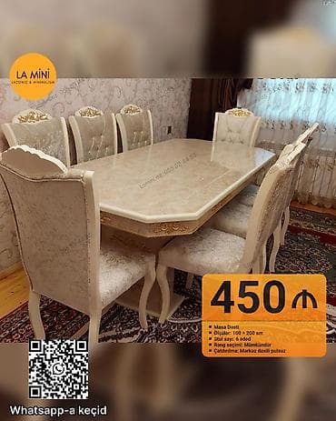 kafe ucun stol stullar: Qonaq otağı üçün, Açılmayan, Dördbucaq masa, 6 stul — 1