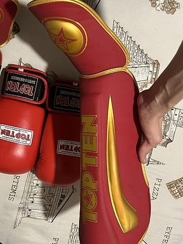 boks aparatı: Boks/MMA komplekti - TOP TEN brendi: 1 cüt qırmızı boks əlcəyi — 6