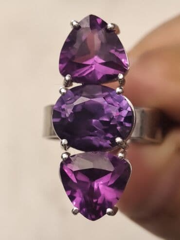 tək qaş uzuk: Üzük, Ağ qızıl, 583 Əyar, Aleksandrit, 5.00+ Karat — 4