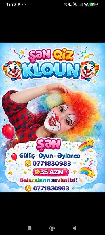 Şən Qız Kloun – uşaqlar üçün əyləncə proqram