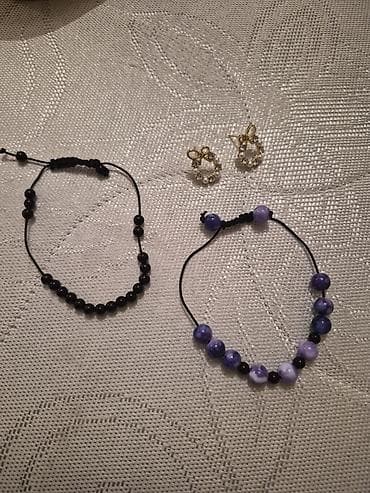 Əl işi bəzək dəsti - 2 ədəd tənzimlənən iplə bağlanan qolbaq: -