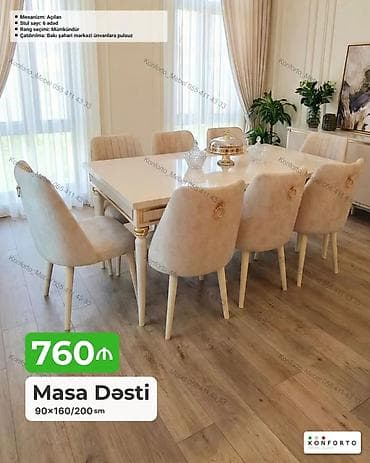 Məhsul: Masa Dəsti - Ölçü: 90×160/200 sm (mexanizm: açılan, uzadıla lalafo.az -da Məhsul: Masa Dəsti - Ölçü: 90×160/200 sm (mexanizm: açılan, uzadıla