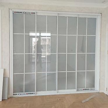 Şüşə ara kesmeler plastik qapi pencereler cambalkon alminum işlerinin